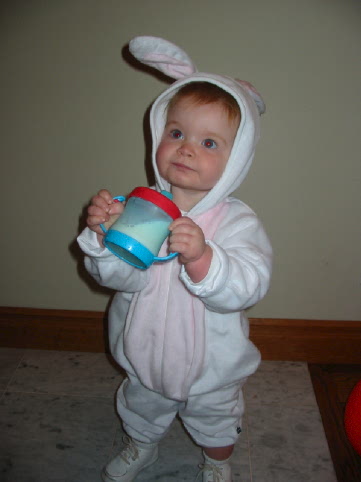 Jane as a White Rabbit for her 2nd Halloween